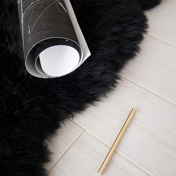 HUAHOO Premium Genuine Sheepskin Rug Black Real Australia Sheepskin Natural - Image 3