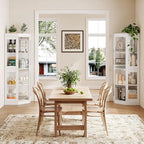 70''H Tall Corner Cabinet with Glass Doors, Farmhouse Storage Cabinet with 4 - Image 8