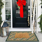 Front Door Mat Outside Entrance, 2x3 Green Brown Floral Trellis Rug | Non-Slip - Image 8