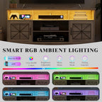Xixini Farmhouse TV Stand for 65/60/55 Inch Tvs, Rustic Entertainment Center - Image 3