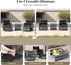 Tangkula 5 Pieces Patio Conversation Set, PE Wicker Rattan Outdoor Furniture Set - Image 9