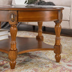 Traditional Solid Wood Oval Coffee Table, 45” x 18” Center Table - Image 6