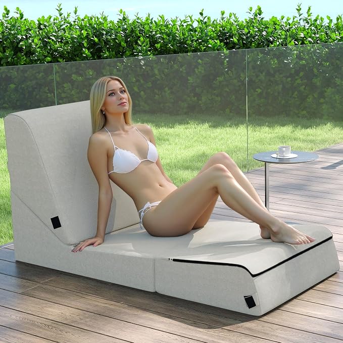 jela Outdoor Sofa, Waterproof Folding Lounge Chair and Sofa, UV Resistant Patio by KidsCouchExpert