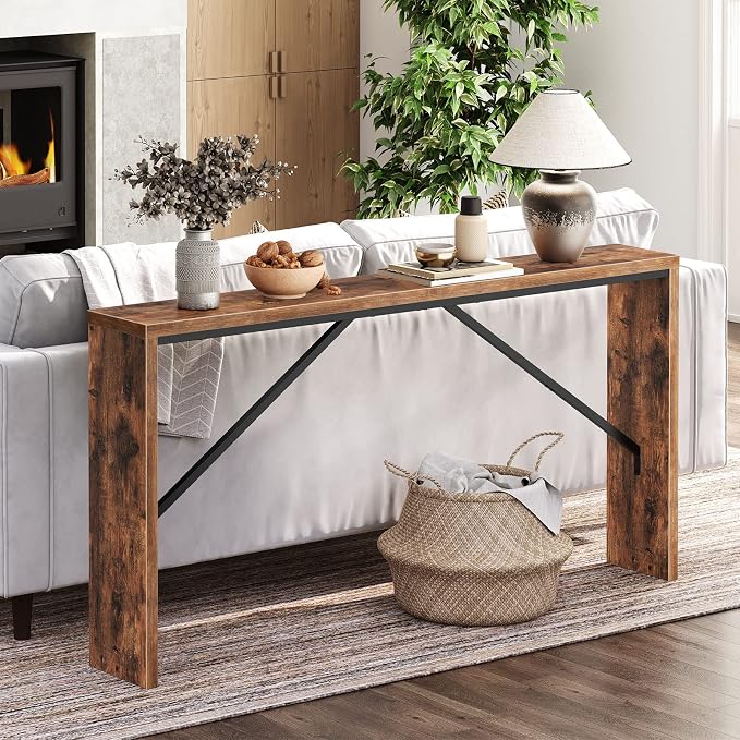 MAHANCRIS Console Table, 62.2" Long Sofa Table Behind Couch, Narrow Entryway - Image 5