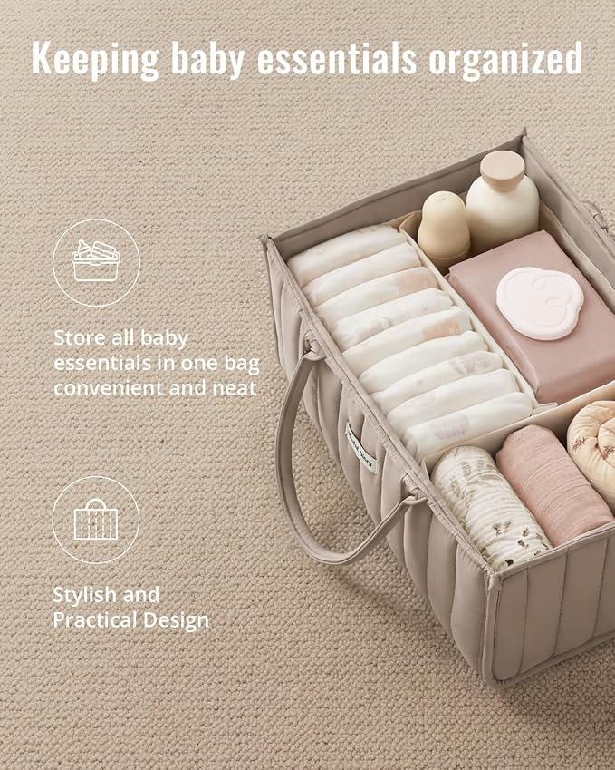 Blissful Diary Baby Diaper Caddy Organizer, Stylish Storage Basket - Image 4