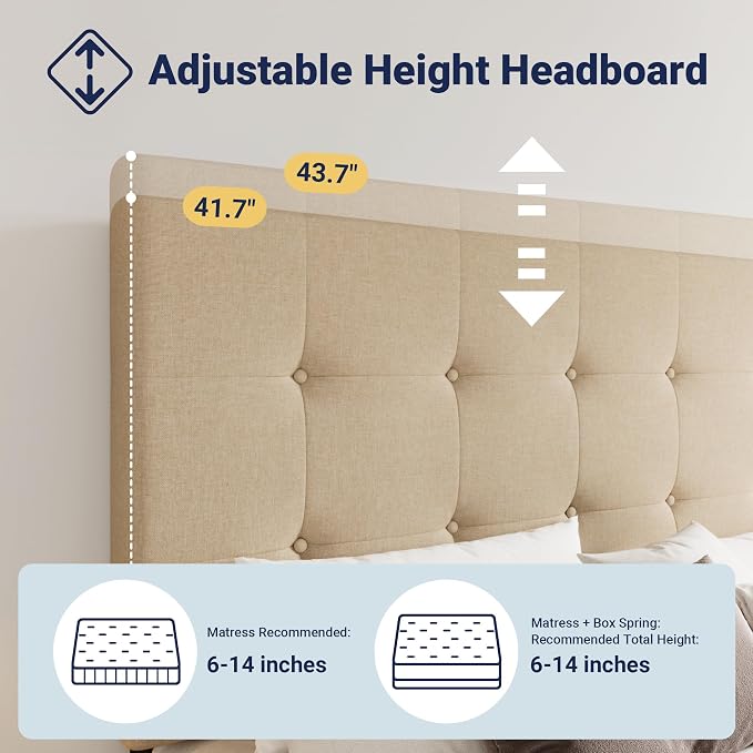 Allewie Upholstered Full Size Platform Bed Frame - Image 4
