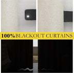 NICETOWN Natural Linen Complete Blackout Cold Reducing Curtains 48 inches - Image 2