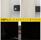NICETOWN Natural Thick Linen Blend 100% Blackout Curtains 70" Long 2 Panels Set - Image 3