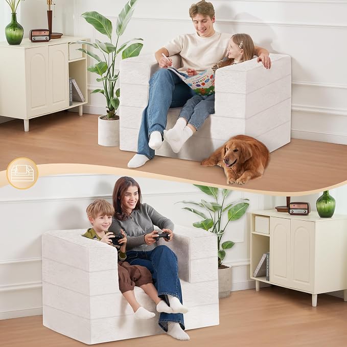 Futon Sofa Bed with Pillow, 3-in-1 Sleeper Sofa Bed with Removable Cover - Image 4