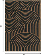 Lahome Modern Rainbow Easy Jute Carpet, Washable 5x7 Area Rugs - Image 2