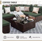 UPHA 7 Pieces Patio Furniture Sets, Wicker Outdoor Sectional Sofa Couch - Image 6