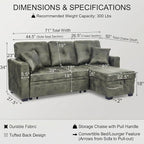 TYBOATLE Convertible Sofa Bed Couch - Image 2