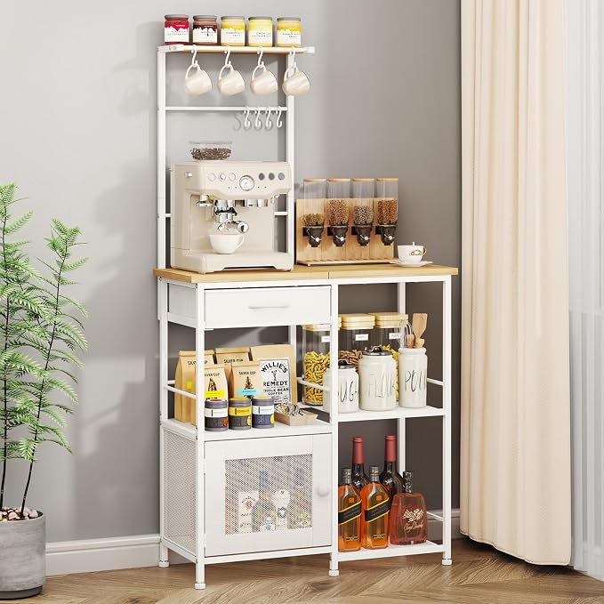 SWTYMIKI Coffee Bar with Hanging Rack by SwtyMiki-TidyHomeSweetLife