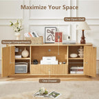 64" Fluted TV Stand for TVs up to 75 inch, Entertainment Center - Image 4