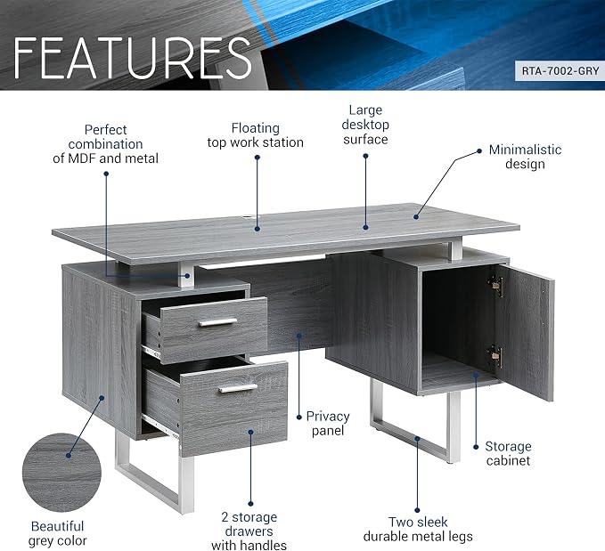 Techni Mobili Modern Office Desk - Image 4