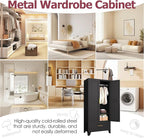 GAIOUS Steel Armoire Wardrobe Closet, 1 Adjustable Shelf and 1 Drawers - Image 4