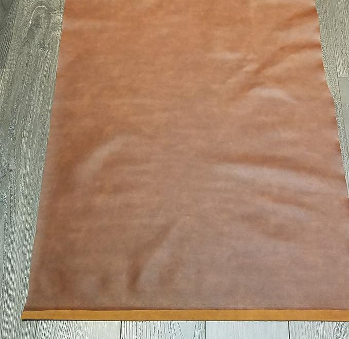 NAT LEATHERS | Tan Mid Brown Cognac Soft Faux Leather Fabric Sheet PU | 4 Yards - Image 2
