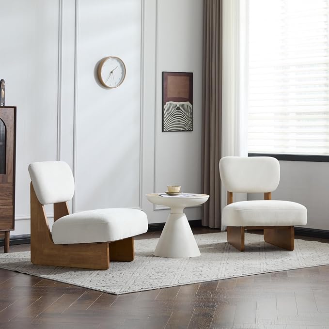 GDFStudio Upholstered Armless Accent Chairs Set of 2 Modern Side Chair - Image 2