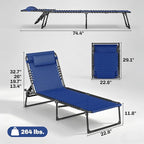 Outsunny Folding Chaise Lounge Chair Set of 2, Patio Sun Tanning Chair - Image 3