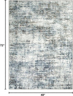 4x6 Area Rugs for Living Room: Washable Abstract Blue Multi Badroom Carpet | - Image 2