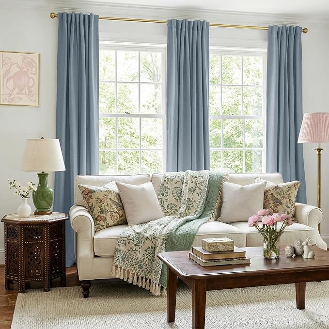 Faux Linen Total Blackout Curtains - Image 5