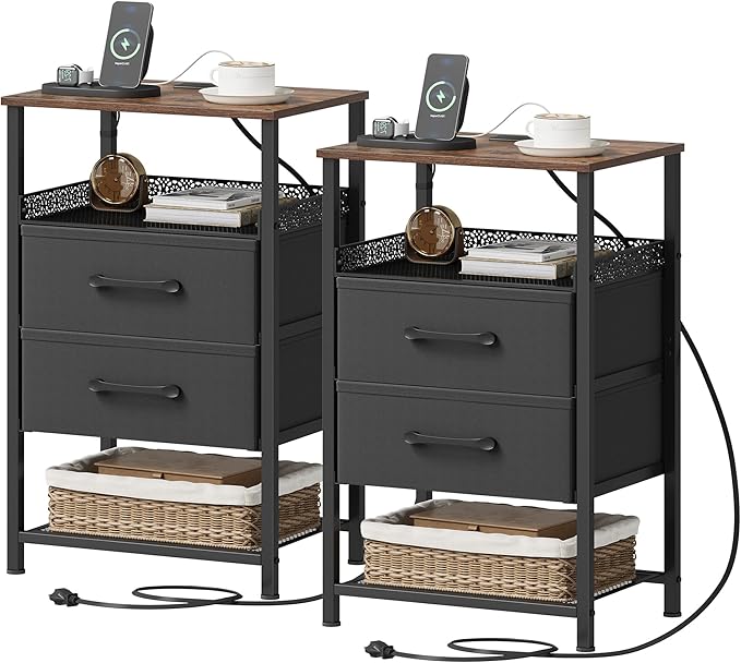 JARHETUN Nightstand Set of 2, Night Stands by JARHETUN