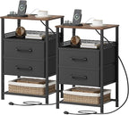 JARHETUN Nightstand Set of 2, Night Stands by JARHETUN
