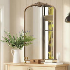 Besdomus Vintage Gold Arched Mirror: 24"x42" French Large Arch Gold Antique - Image 6