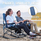 Portal Folding Camping Rocking Chair Portable Outdoor Rocker High Back Cup - Image 5