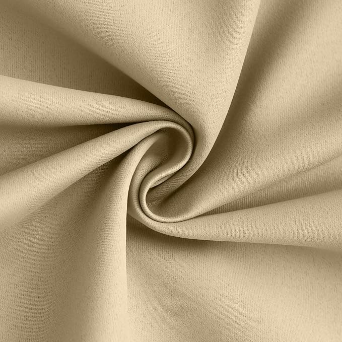 Yakamok Beige 100% Blackout Curtains 96 Inches Long - Image 3