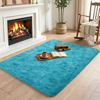 3x5 Blue Fluffy Soft Area Rug Non-Slip - Image 4
