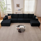 167.7" Sectional Cloud Couch for Living Room, Modular Floor Deep-Seat Sofa by Lakifun