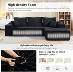 95" Cloud Sectional Couch with L-Shape Chaise, Modern Cloud Couch with Deep Seat - Image 4