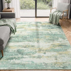 Rugflix 5x7 Area Rugs for Living Room, Washable Light Green Large Rug | Machine by RugflixAreaRugs