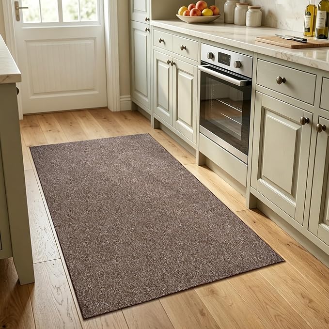 3x5 Coffee/White Area Rug Washable Non-Slip Soft Thin - Image 2