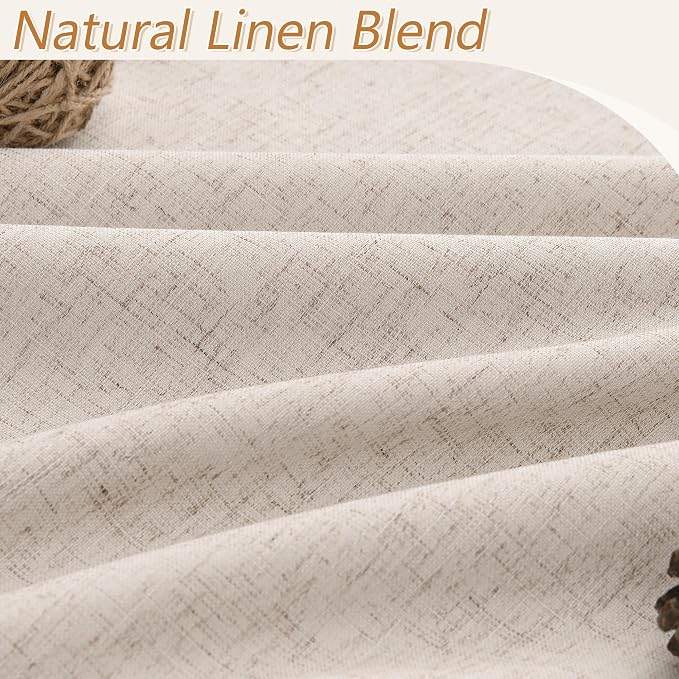 Oatmeal 100% Blackout Curtains 102 Inch Length 2 Panels Set - Image 3