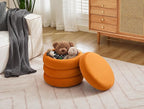 Flouki 19.5" Storage Ottoman Round, Vanity Stools - Image 2