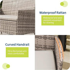 4-Piece Outdoor Furniture Set, PE Rattan Wicker Chairs - Image 3