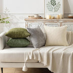 MIULEE Decorative Couch Throw Pillow Covers 16x16 Inch Neutral Cream 2 Pack | - Image 8