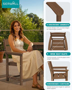 SERWALL Outdoor Dining Table Set, 67‘’ HDPE Patio Dining Set - Image 4