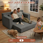 Convertible 5 in 1 Futon Sofa Bed Full Size, Corduroy Boneless Couch Sleeper - Image 6