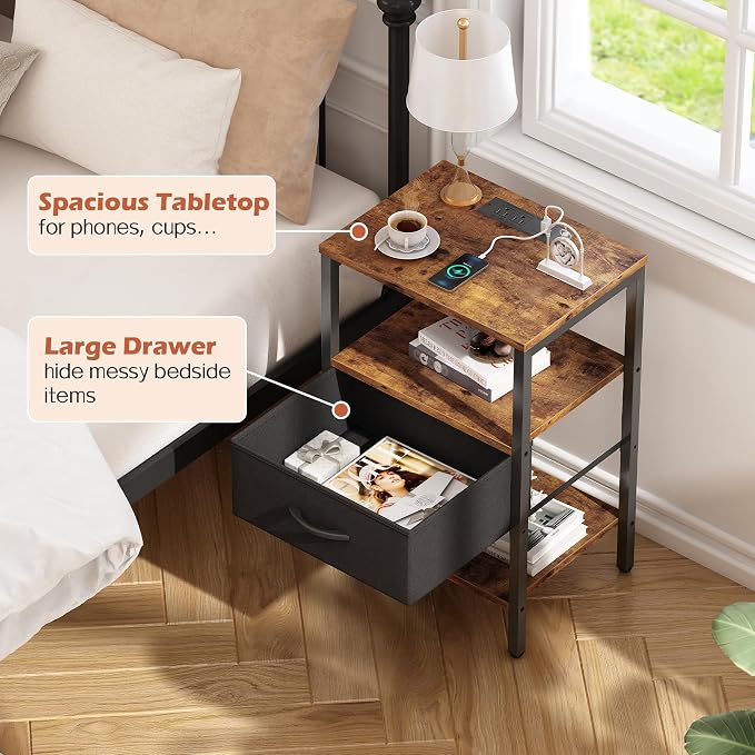 SUPERJARE Nightstand Set of 2, Bed Side Tables - Image 8