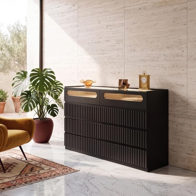 senlin Fluted 8 Drawer Dresser, - Image 4