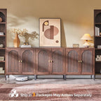 IFBUY Modern Sideboard Buffet Cabinet, 92.63" W Fluted Arched Buffet Cabinet - Image 8