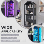 IFGET 72" Arched Glass Display Cabinet, Modern Curio Cabinet - Image 5