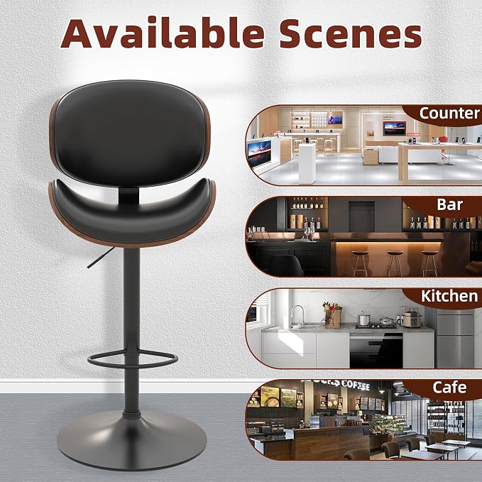 civama Bar Stools 1 PC for Kitchen Counter, Adjustable Bar Height Chairs - Image 8
