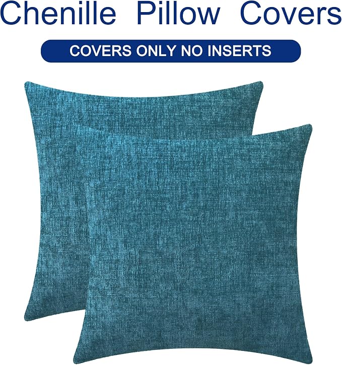 CaliTime Decorative Couch Throw Pillow Covers 24 X 24 Inches Ocean Blue | Pack - Image 6