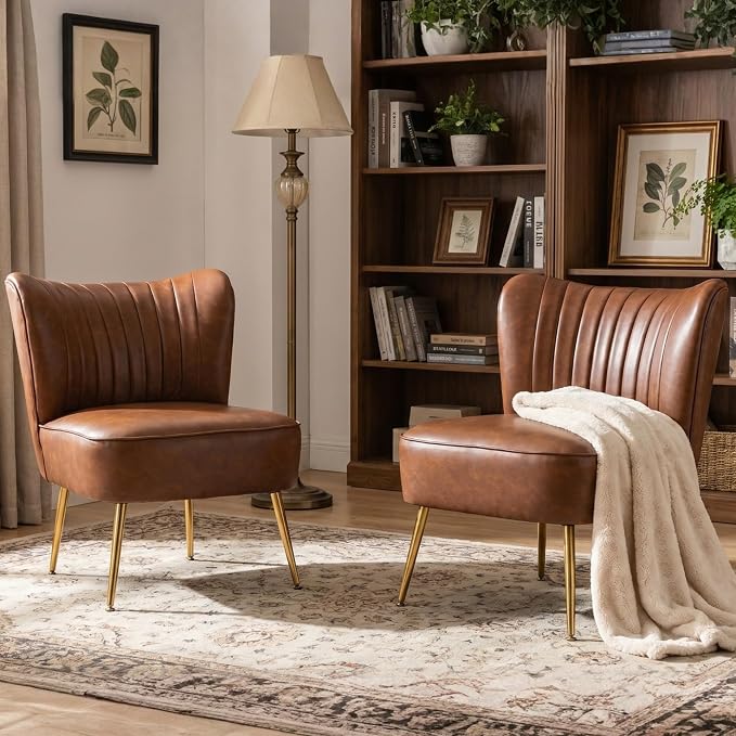 PU Leather Accent Chair Set of 2 - Image 7