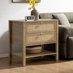 SICOTAS Night Stand with Drawers and Storage Shelf by SICOTAS