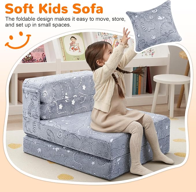 MeMoreCool Kids Floor Mattress Glow in The Dark, Convertible Sofa Couch - Image 2